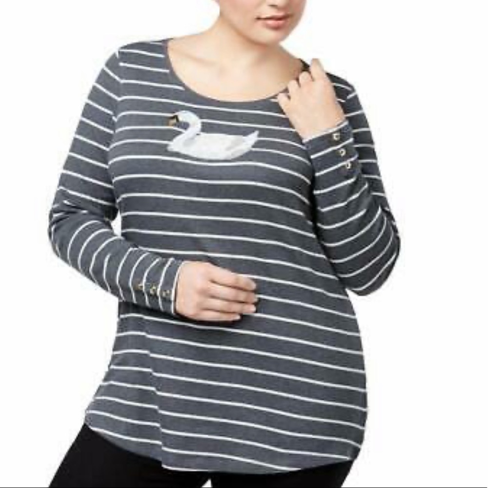 Charter Club Beaded Swan Sweater
